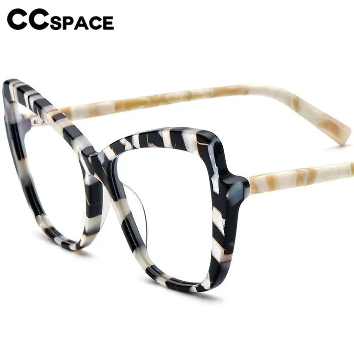 CCspace Unisex Full Rim Square Cat Eye Acetate Eyeglasses 56928 Full Rim CCspace