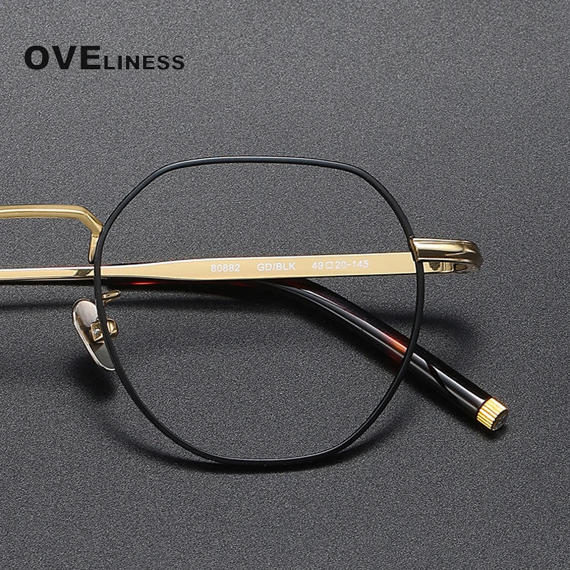 Oveliness Unisex Full Rim Polygon Titanium Eyeglasses 80882 Full Rim Oveliness