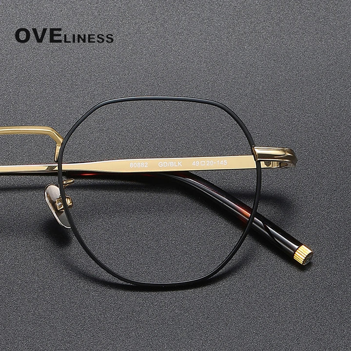 Oveliness Unisex Full Rim Polygon Titanium Eyeglasses 80882 Full Rim Oveliness