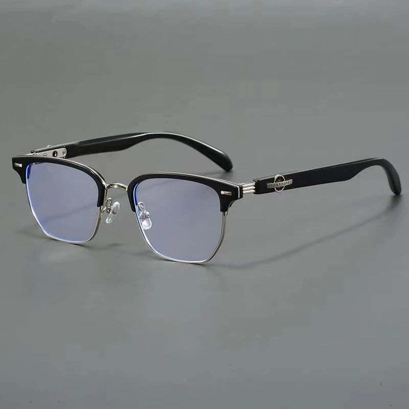 Xbora Unisex Full Rim Oval Square Ultem Alloy Eyeglasses 91015