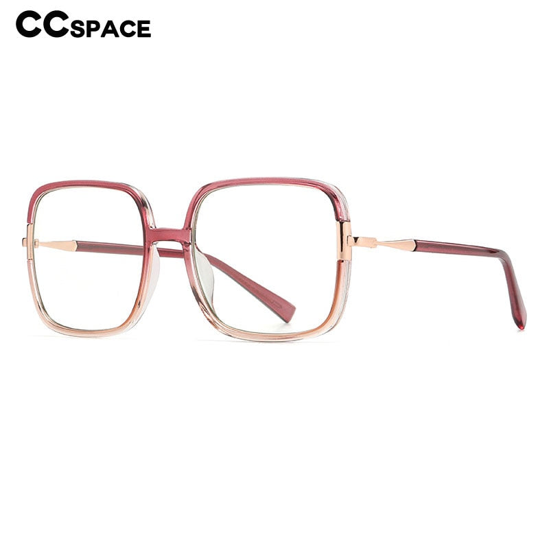 CCspace Unisex Full Rim Large Square Tr 90 Titanium Eyeglasses 56314 Full Rim CCspace
