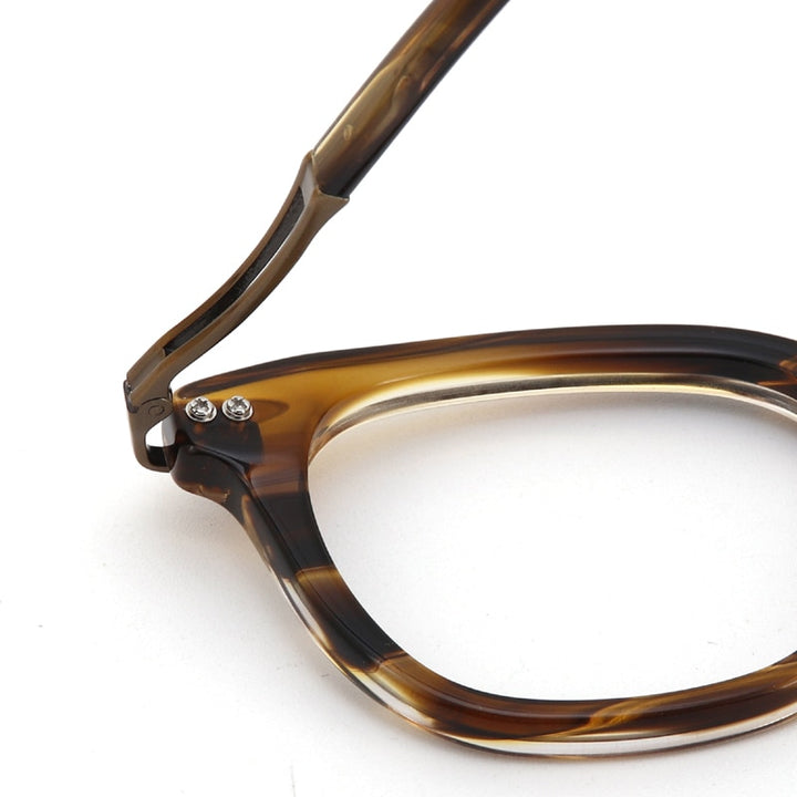 Muzz Men's Full Rim Square Acetate Titanium Eyeglasses Thick Full Rim Muzz