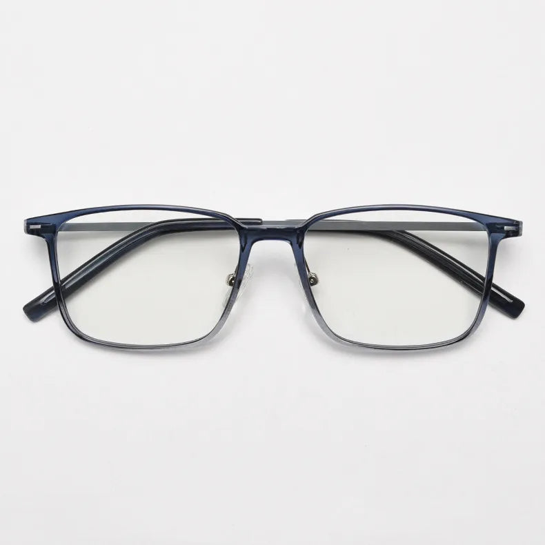 CCspace Unisex Full Rim Square Tr 90 Titanium Eyeglasses 56903 Full Rim CCspace C4Blue