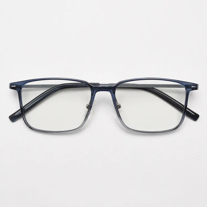 CCspace Unisex Full Rim Square Tr 90 Titanium Eyeglasses 56903 Full Rim CCspace C4Blue