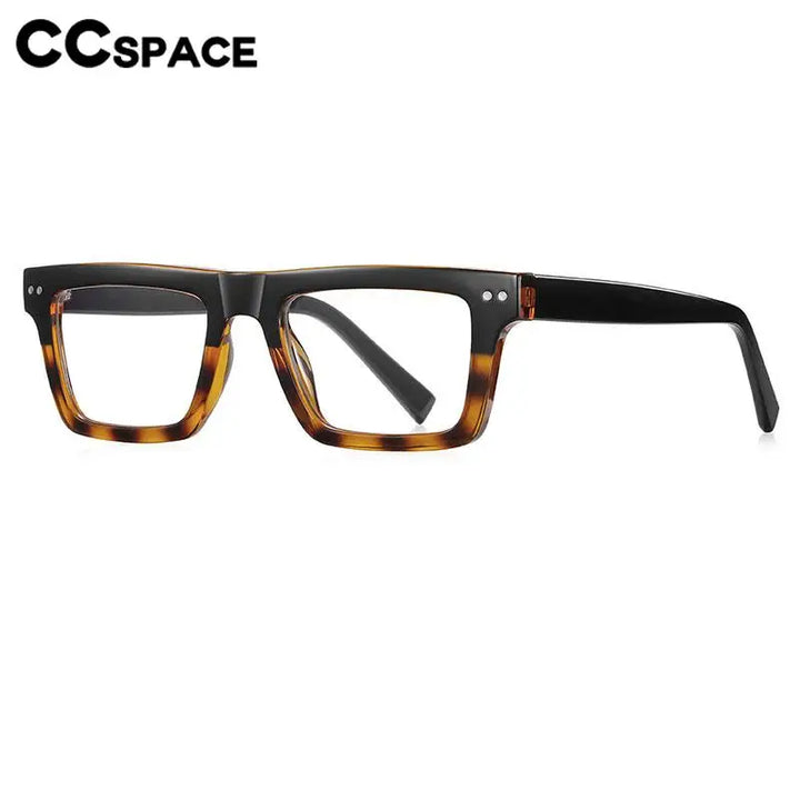 CCspace Unisex Full Rim Square Tr 90 Titanium Eyeglasses 57176 Full Rim CCspace