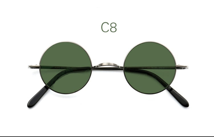 Yujo Unisex Full Rim Small 42mm Round Titanium Polarized Sunglasses Sunglasses Yujo C8 China