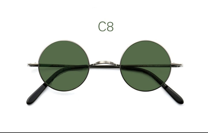 Yujo Unisex Full Rim Small 42mm Round Titanium Polarized Sunglasses Sunglasses Yujo C8 China