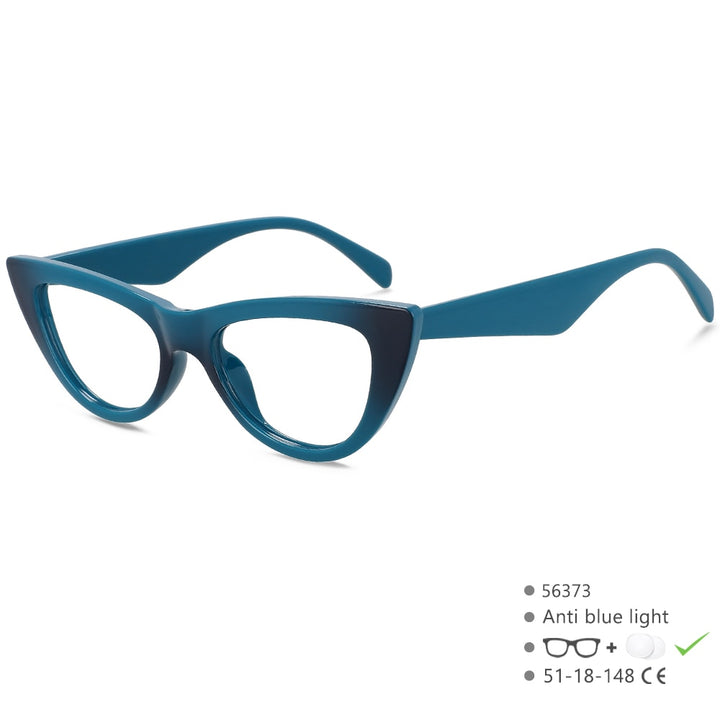 CCspace Women's Full Rim Cat Eye Acetate Eyeglasses 56373 Full Rim CCspace China Green