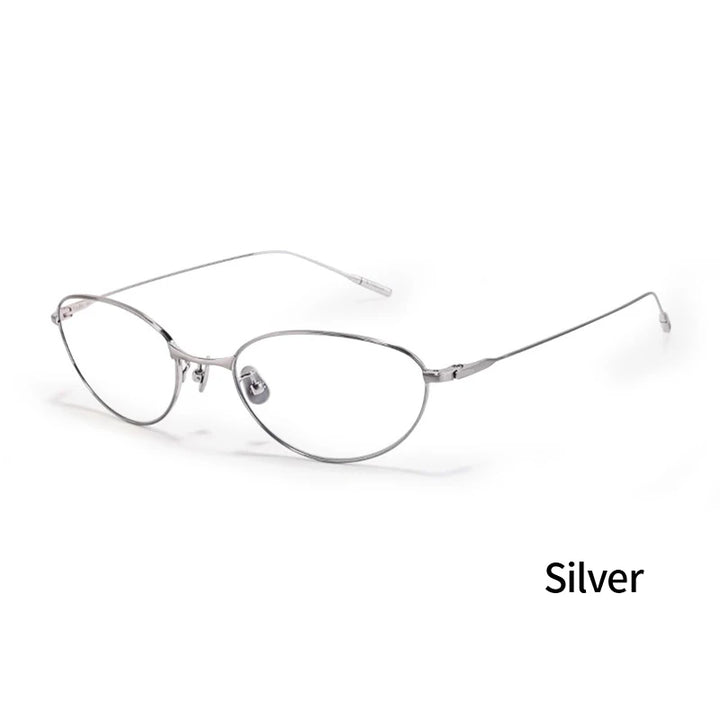 Xbora Unisex Full Rim Oval Cat Eye Titanium Eyeglasses 92025
