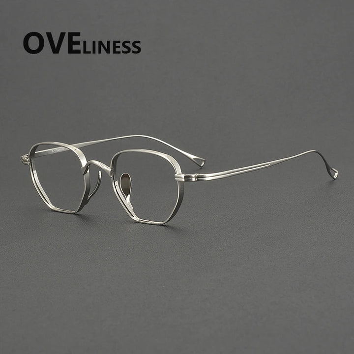 Oveliness Men's Full Rim Polygon Square Titanium Eyeglasses 29919