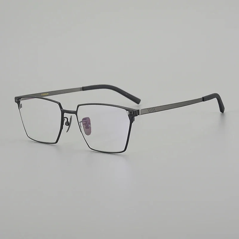 Aror Men's Full Rim Polygon Square Brow Line Titanium Eyeglasses 76008