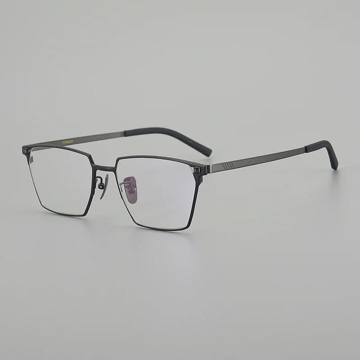 Aror Men's Full Rim Polygon Square Brow Line Titanium Eyeglasses 76008