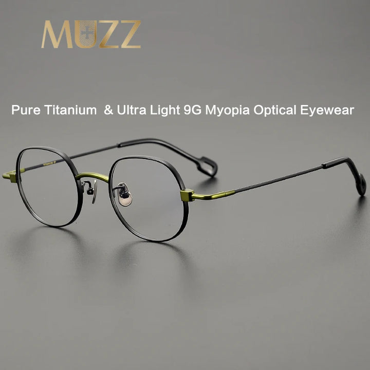 Muzz Unisex Full Rim Square Titanium Eyeglasses Mu1001 Full Rim Muzz