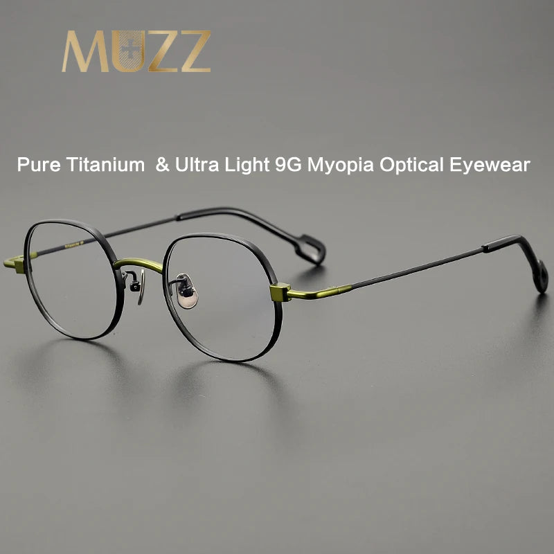 Muzz Unisex Full Rim Square Titanium Eyeglasses Mu1001 Full Rim Muzz   