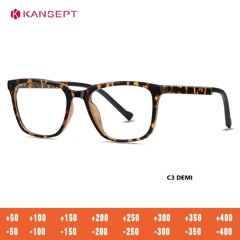 Kansept Unisex Full Rim Square Tr 90 Alloy Reading Glasses 62017