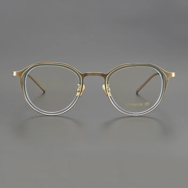 Gatenac Unisex Full Rim Square Acetate Titanium Eyeglasses Gxyj1202 Full Rim Gatenac