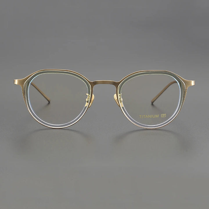 Gatenac Unisex Full Rim Square Acetate Titanium Eyeglasses Gxyj1202 Full Rim Gatenac