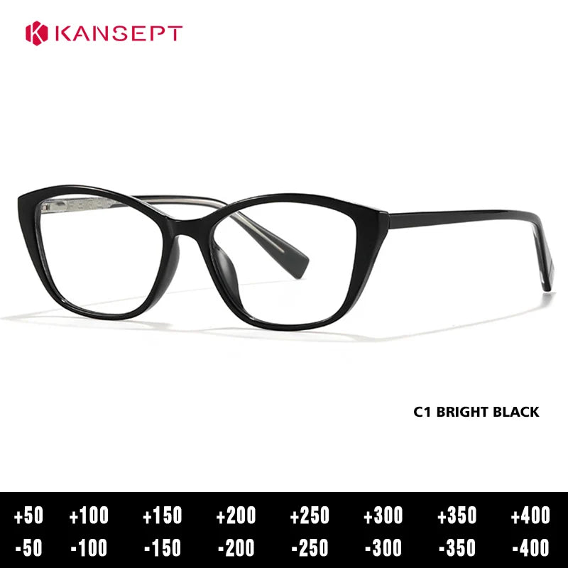 Kansept Women's Full Rim Square Tr 90 Alloy Reading Glasses 27020