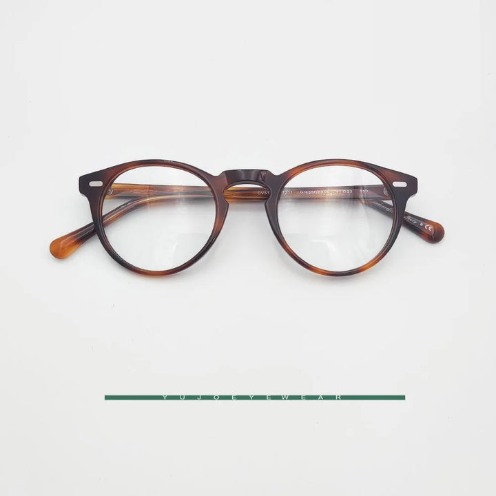 Yujo Unisex Full Rim Round Acetate Eyeglasses 1005 Full Rim Yujo