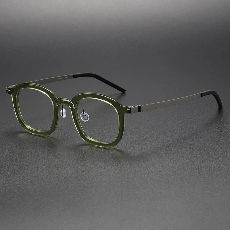Muzz Unisex Full Rim Square Titanium Acetate Eyeglasses 1050 Full Rim Muzz C2