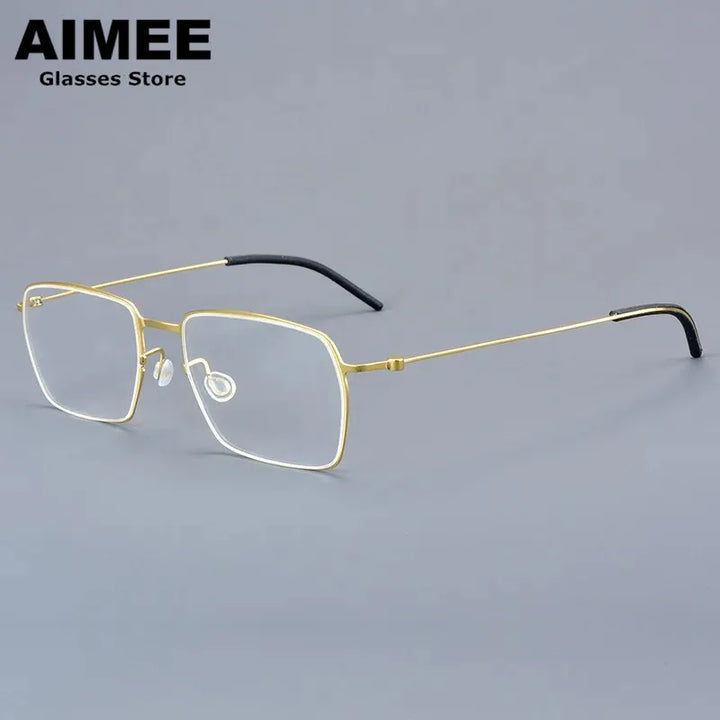 Aimee Unisex Full Rim Square Screwless Titanium Eyeglasses 15509