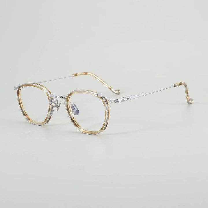 Muzz Unisex Full Rim Oval Square Titanium Acetate Eyeglasses 54916