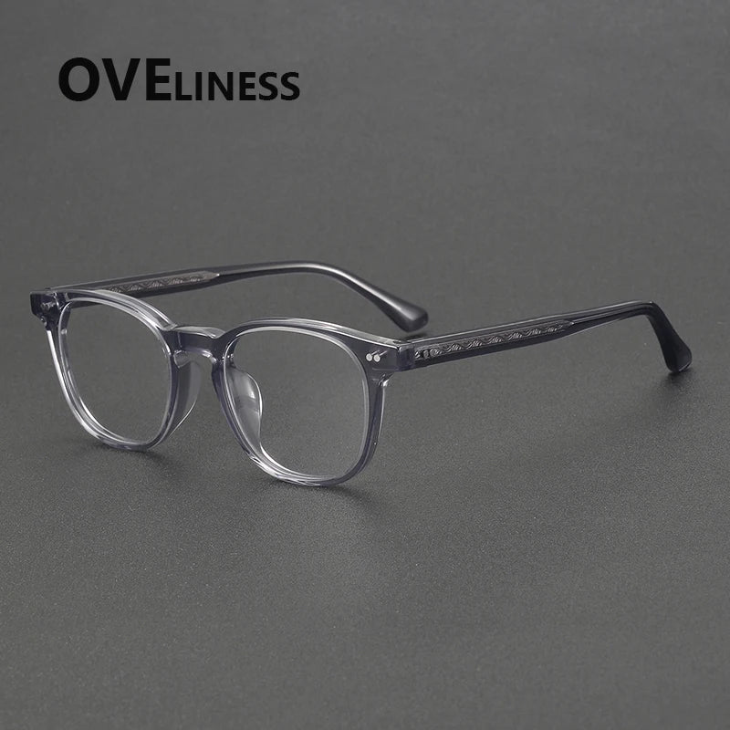 Oveliness Unisex Full Rim Oval Square Acetate Eyeglasses 78096 Full Rim Oveliness grey