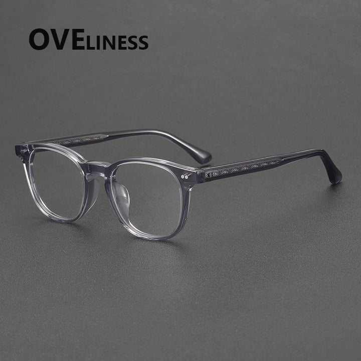 Oveliness Unisex Full Rim Oval Square Acetate Eyeglasses 78096 Full Rim Oveliness grey