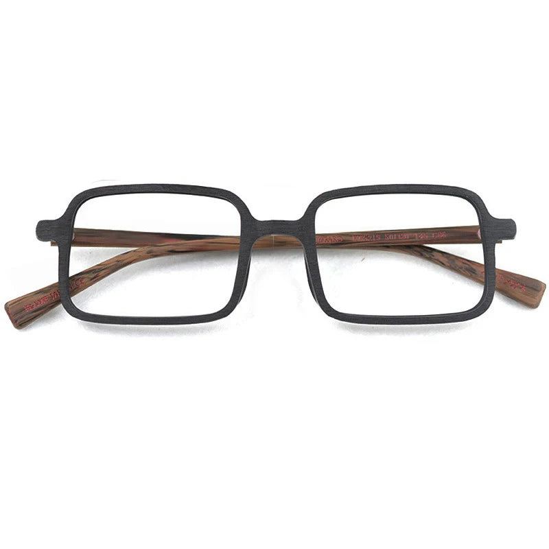 Hdcrafter Men's Full Rim Square Acetate Wood Eyeglasses 2095 Full Rim Hdcrafter Eyeglasses   