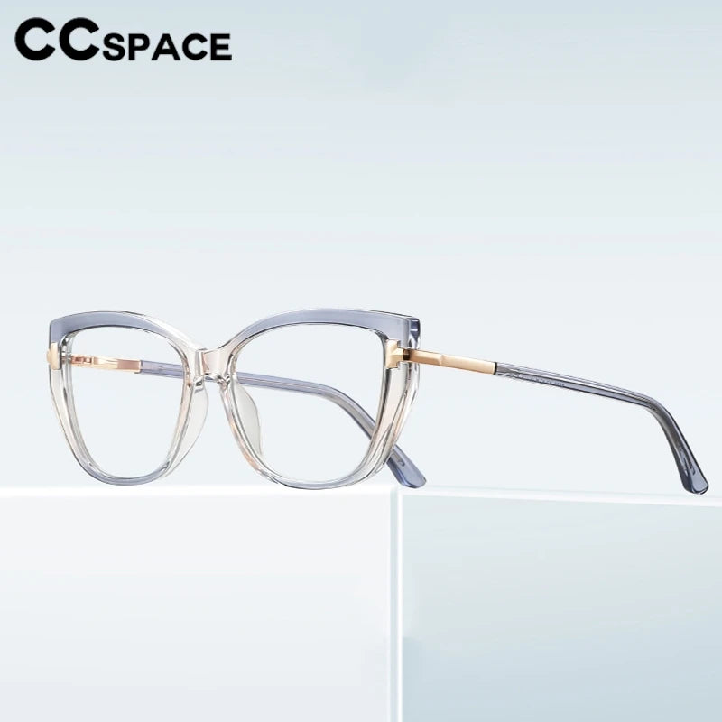CCspace Women's Full Rim Square Cat Eye Tr 90 Titanium Reading Glasses 310882