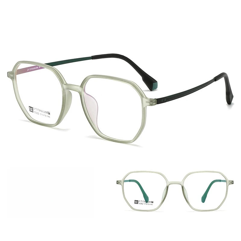 Yimaruili Women's Full Rim Polygon Tr 90 Titanium Eyeglasses 55062