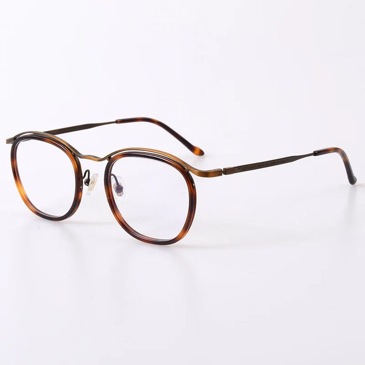Black Mask Unisex Full Rim Square Acetate Titanium Eyeglasses 95912