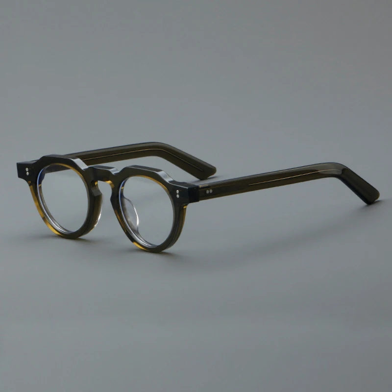 Nobler Unisex Full Rim Flat Top Round Thick Acetate Eyeglasses 8006 Full Rim Nobler