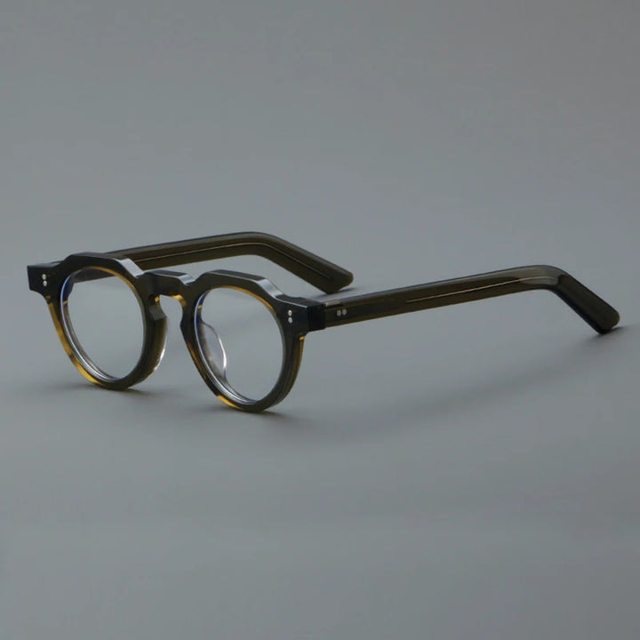 Nobler Unisex Full Rim Flat Top Round Thick Acetate Eyeglasses 8006 Full Rim Nobler