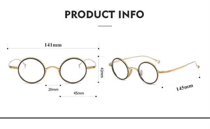 Black Mask Unisex Full Rim Round Titanium Eyeglasses Km123 Full Rim Black Mask
