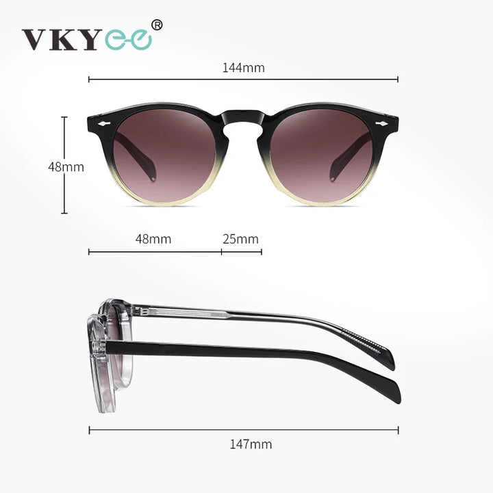 Vicky Unisex Full Rim Round Acetate Myopic Reading Glasses Polarized 31102 Reading Glasses Vicky