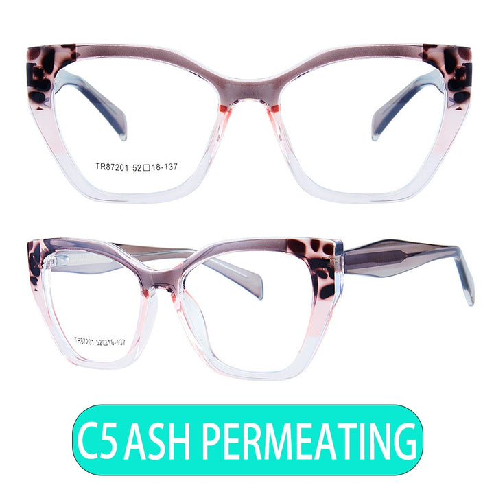 CCspace Unisex Full Rim Square Acetate Eyeglasses 56455 Full Rim CCspace C5Grey