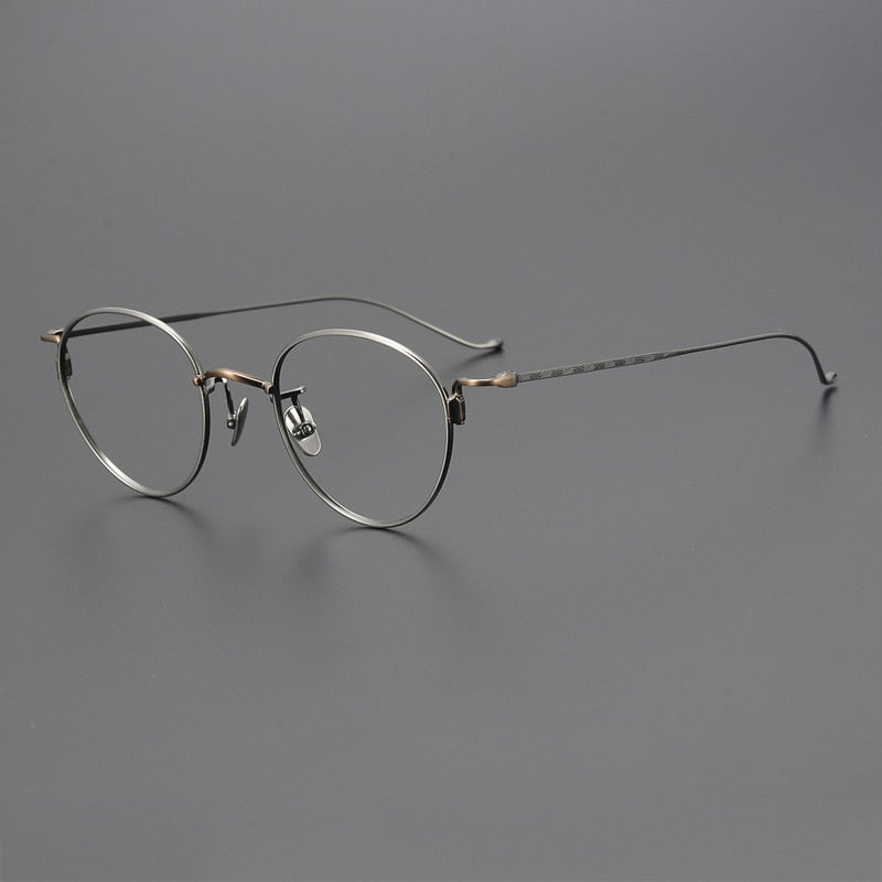 Gatenac Unisex Full Rim Round Titanium Eyeglasses Gxyj1051 Full Rim Gatenac