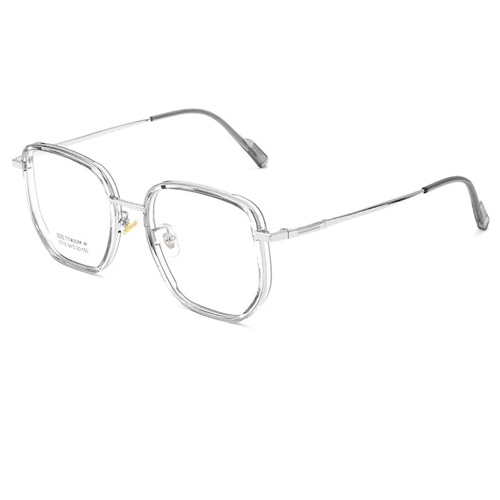 Xbora Unisex Full Rim Polygon Square Tr 90 Alloy Eyeglasses 50187