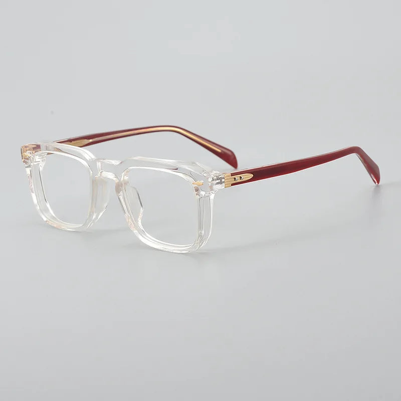Black Mask Unisex Full Rim Square Acetate Eyeglasses D002 Full Rim Black Mask Crystal