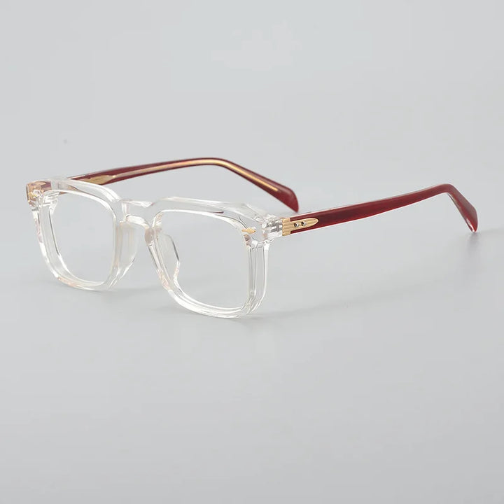 Black Mask Unisex Full Rim Square Acetate Eyeglasses D002 Full Rim Black Mask Crystal