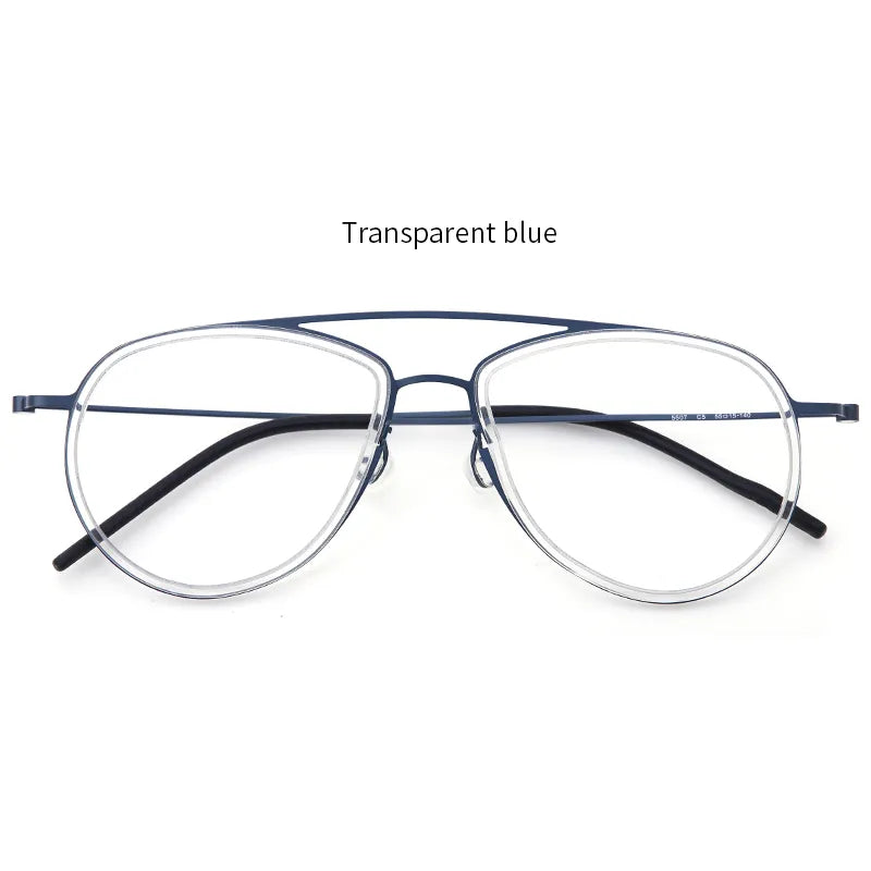 Muzz Unisex Full Rim Square Double Bridge Titanium Acetate Eyeglasses  5507 Full Rim Muzz C2