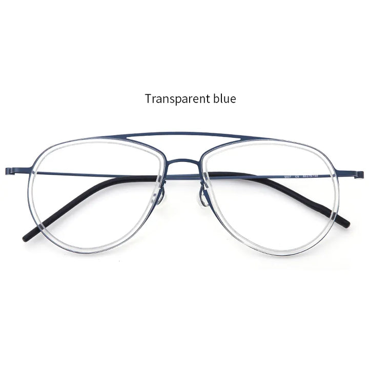 Muzz Unisex Full Rim Square Double Bridge Titanium Acetate Eyeglasses  5507 Full Rim Muzz C2