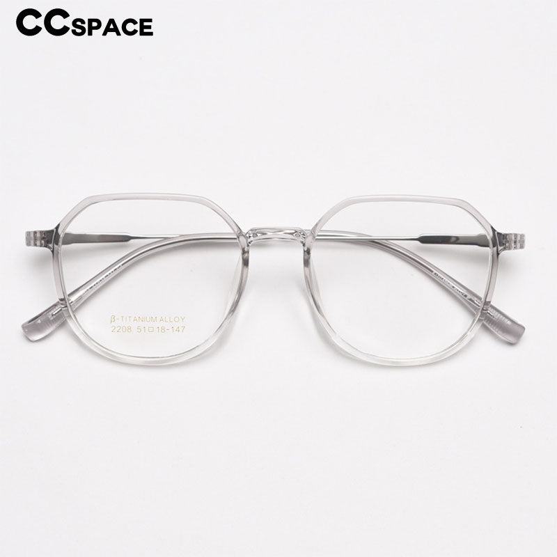 CCspace Unisex Full Rim Square Tr 90 Titanium Eyeglasses 56431 Full Rim CCspace