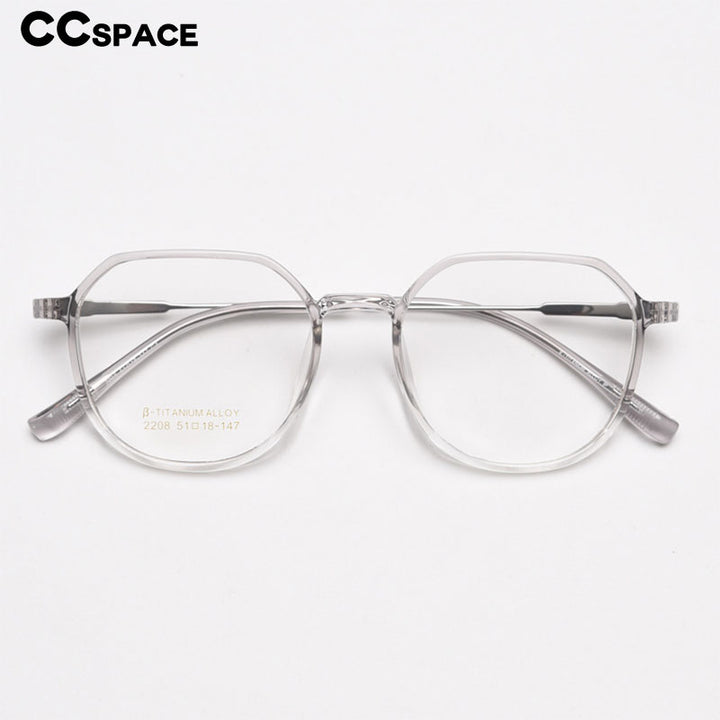 CCspace Unisex Full Rim Square Tr 90 Titanium Eyeglasses 56431 Full Rim CCspace