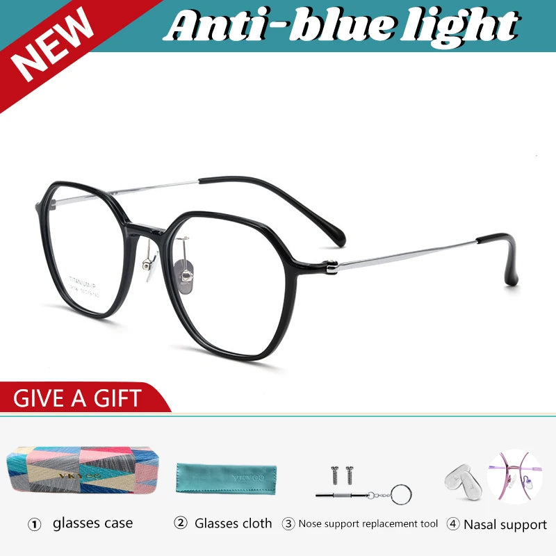 Vicky Unisex Full Rim Polygon Tr 90 Titanium Reading Glasses 91063