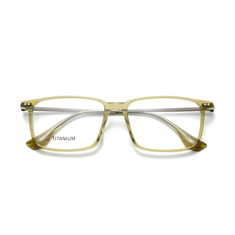 Nobler Unisex Full Rim Square Acetate Titanium Eyeglasses 63195