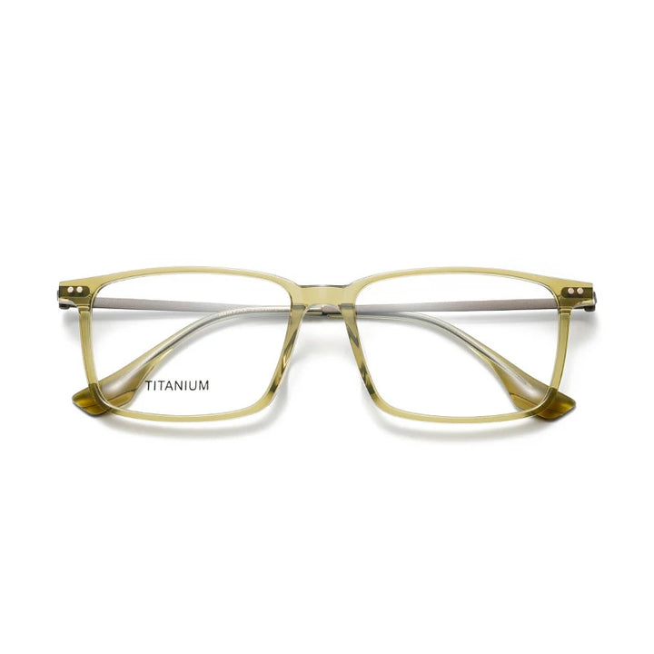 Nobler Unisex Full Rim Square Acetate Titanium Eyeglasses 63195