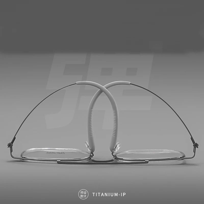 Reven Jate Men's Double Bridge Full Rim Square IP Titanium Eyeglasses 2612 Full Rim Reven Jate   