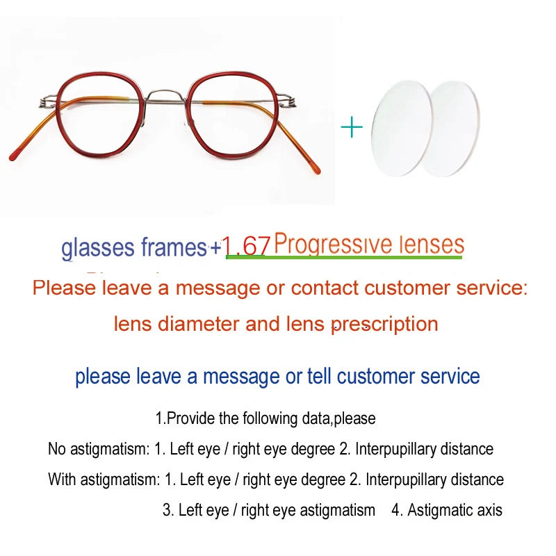 Yujo Unisex Full Rim Polygon Steel Acetate Custom Eyeglasses 614150